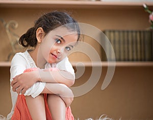 Portrait of cute little hispanic girl