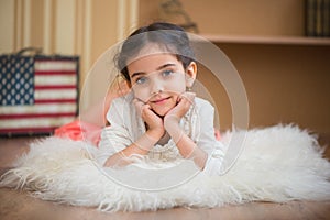 Portrait of cute little latino girl