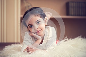 Portrait of cute little latino girl