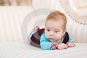 Portrait of a cute newborn baby