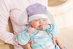 Portrait of a cute newborn baby