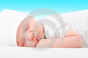 Portrait of a cute newborn sleeping baby