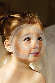 Portrait of a cute preschool girl smiling