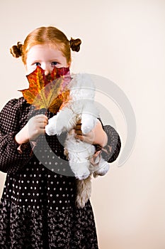 Portrait of cute redhead girl