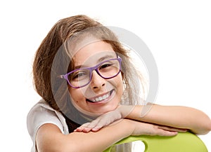 Portrait Cute schoolgirl in glasses