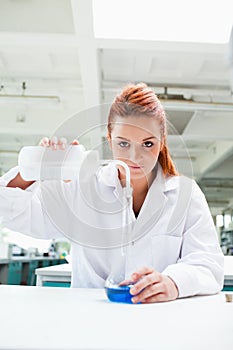 Portrait of a cute science student