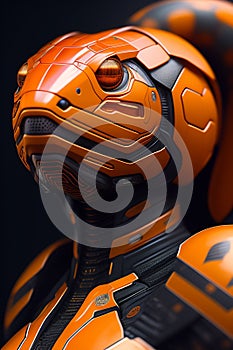 Portrait of a cybernetic orange snake a spiritual full body Tortoise, sunburst arround head, deadly face with power armor, AI