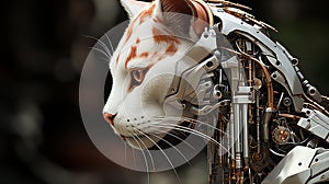 Portrait of a cyborg cat