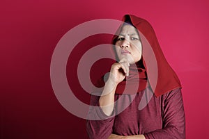 Suspicous Cynical Muslim Woman Looking at Camera