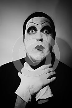 Portrait of dark mime
