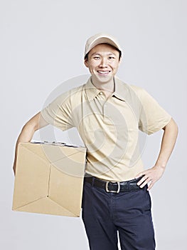 Portrait of a delivery man or mover photo