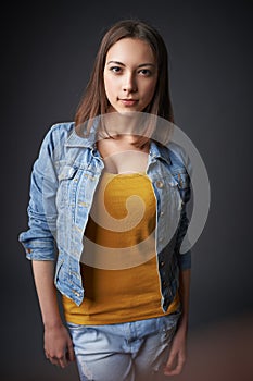 Portrait of denim teen female