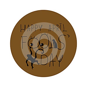 A portrait depicted with the wordings HAPPY APRIL FOOLS DAY vector or color illustration