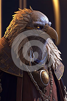 Kenku Paladin Male old Generative AI photo