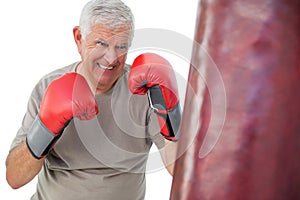 Portrait of a determined senior boxer