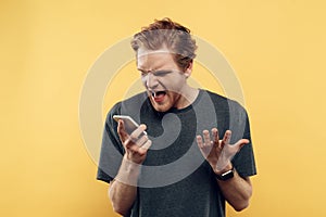 Portrait of Disappointed Man Talking on Phone