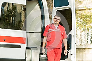Portrait of a doctor ambulance