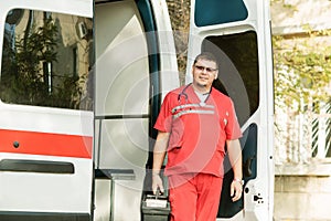 Portrait of a doctor ambulance