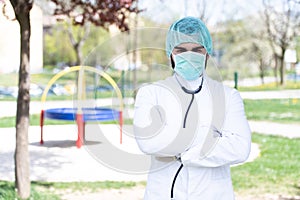 Portrait of a Doctor With Mask and Gloves