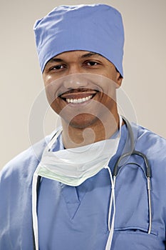 Portrait of a doctor in scrubs