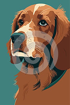 Portrait of a dog breed Beagle. Vector illustration in retro style