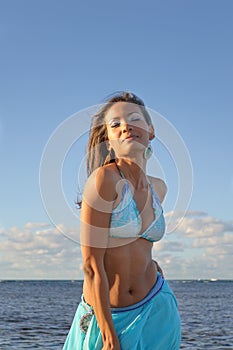 Portrait of a Dominican Girl dressing bikini