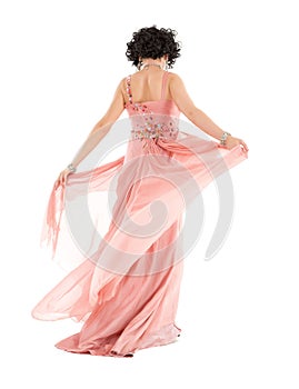 Portrait Drag Queen in Pink Evening Dress Performing