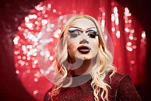 Portrait of drag queen on stage photo