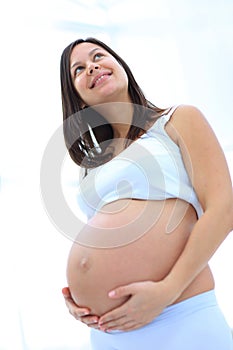 Portrait of a dreaming pregnant woman