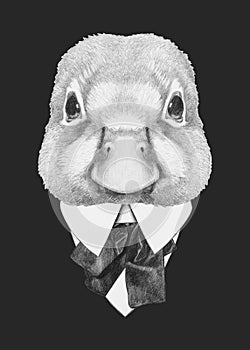 Portrait of Duck in suit.