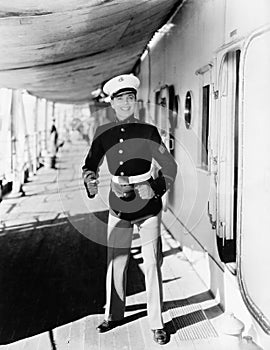 Portrait of eager sailor