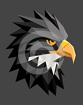 portrait of an eagle low poly illustration, isolated ,Generative AI ,sticker for t-shirts