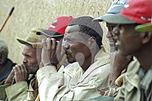 Portrait of elderly Ethiopian man during a meeting