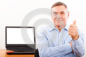 Portrait of elderly man smiling