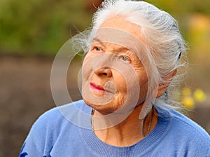 Portrait of the elderly woman photo