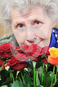 Portrait elderly woman