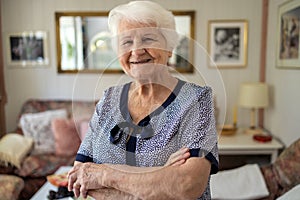 Portrait of an elderly woman at home