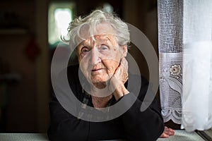 Portrait of an elderly woman.