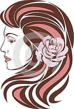 Portrait of elegant stylish woman with rose