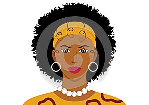 Portrait of elegante cute black woman vector photo
