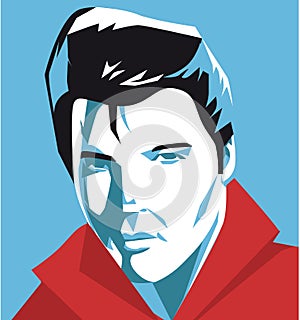 Vector illustration of Elvis Presley photo