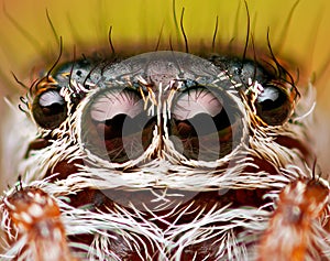 Portrait of Evarcha arcuata female jumping spider portrait