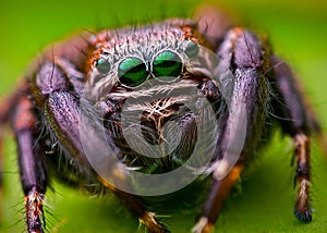 Portrait of Evarcha arcuata jumping spider portrait