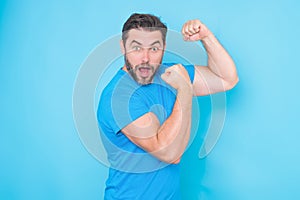 Portrait of excited man. Wow, it's unbelievable. Excited man with shocked, amazed expression face. Excited facial