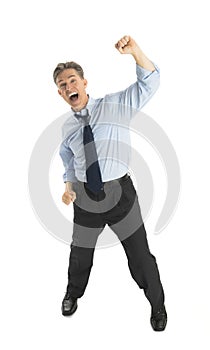 Portrait Of Excited Mature Businessman Shouting