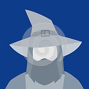 Portrait of the faceless wizard. Isolated Vector Illustration