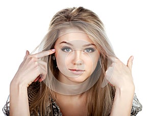 Portrait of fair-haired beautiful girl.