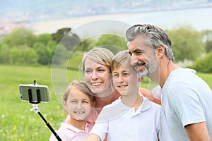 Portrait of family having fun on holidays