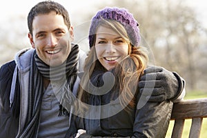 Portrait family outdoors in winter