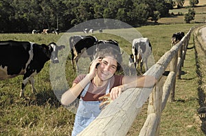 Portrait of a farmer who has good news photo